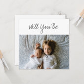 Carte Serez-vous mon DieuParent Baby & Sibling Photo (Devant/Arrière en situation)