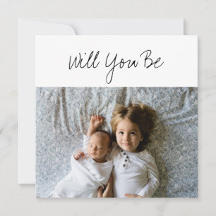 Carte Serez-vous mon DieuParent Baby & Sibling Photo