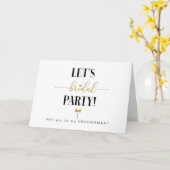 Carte Serez-vous mon Groomsman Gold Lets (Fleur jaune)