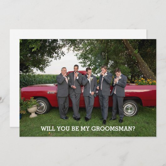 Carte Serez-Vous Mon Groomsman Photo Proposition (Devant / Derrière)