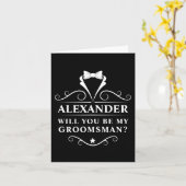 Carte Serez-Vous Mon Groomsman Tuxedo Cravate Noir Note (Fleur jaune)