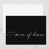 Carte Serez-vous mon homme d'honneur ? | Noir moderne (Devant / Derrière)