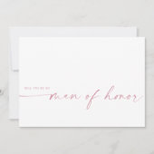 Carte Serez-vous mon homme d'honneur ? | Rose pâle (Devant)