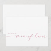 Carte Serez-vous mon homme d'honneur ? | Rose pâle (Devant / Derrière)