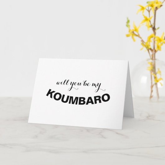 Carte serez-vous mon KOUMBARO Proposition religieuse gre (Fleur jaune)