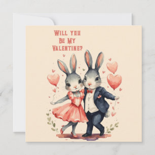 Carte Serez-Vous Mon Lapin Couple de la Saint-Valentin
