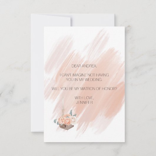 Carte Serez-vous mon maître d'honneur Boho rose moderne (Dos)