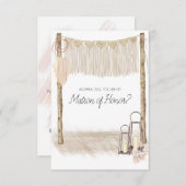 Carte Serez-vous mon maître d'honneur Boho rose moderne (Devant / Derrière)