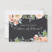 Carte Serez-vous mon maître d'honneur Peach Green Navy (Devant)
