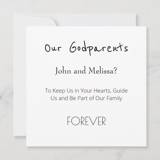 Carte Serez-vous notre Dieu Parents Bébé & Fils Photo (Dos)