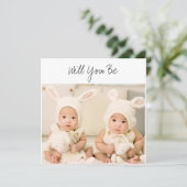 Carte Serez-vous notre DieuParent Twins Baby Photo (Debout devant)