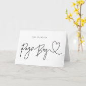 Carte Serez-Vous Notre Page Boy Heart Mariage Card (Fleur jaune)