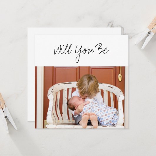 Carte Serez-vous un bébé parent et une photo de frère (Devant/Arrière en situation)