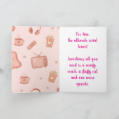 Carte Serial Lover Cute Card – Cozy Night with Cat (Intérieur)