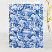 Carte Série Chinoserie Bleu et Blanc Design 8 (Fleur jaune)