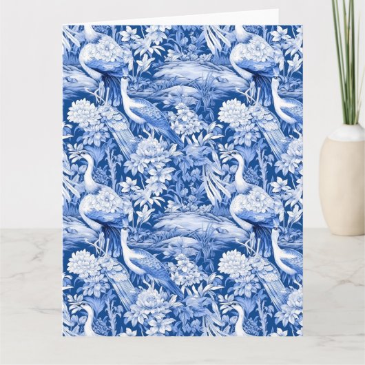Carte Série Chinoserie Bleu et Blanc Design 8 (Devant)