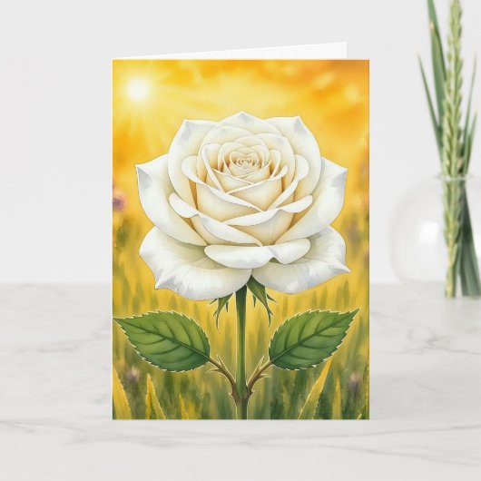 Carte Série Radiant Petal – rose blanche (Devant)