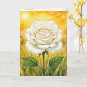 Carte Série Radiant Petal – rose blanche (Fleur jaune)