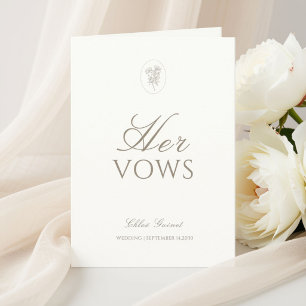 Carte Serment de mariage minimaliste chic à rayures pour