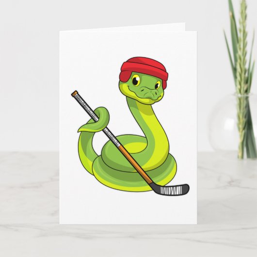 Carte Serpent à Hockey sur glace avec Bâton de hockey su (Devant)
