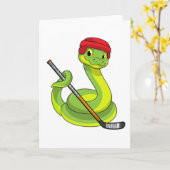 Carte Serpent à Hockey sur glace avec Bâton de hockey su (Fleur jaune)