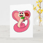 Carte Serpent à la rose (Fleur jaune)