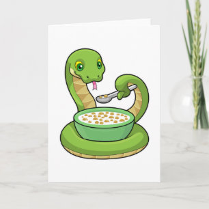 Carte Serpent à manger avec du muesli