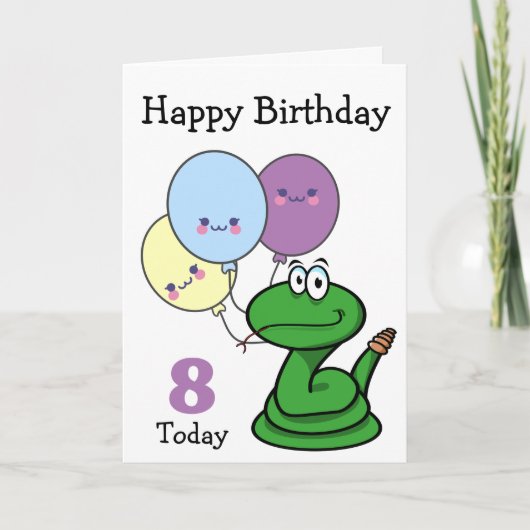 Carte Serpent à Sonnette Anniversaire Avec Âge  (Devant)