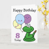 Carte Serpent à Sonnette Anniversaire Avec Âge  (Fleur jaune)