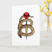 Carte Serpent au jeu de fléchettes avec fléchette (Fleur jaune)