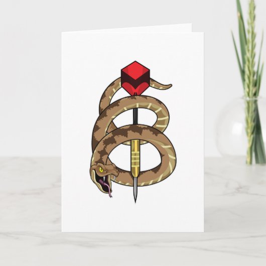 Carte Serpent aux fléchettes avec fléchette (Devant)