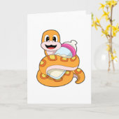 Carte Serpent avec biberon (Fleur jaune)