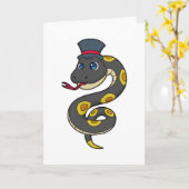 Carte Serpent avec Chapeau (Fleur jaune)