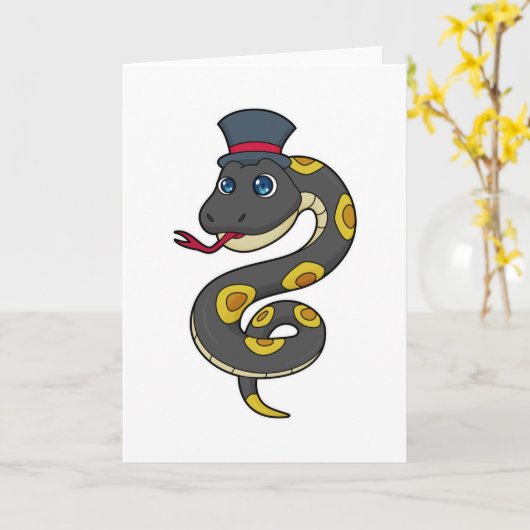 Carte Serpent avec Chapeau (Fleur jaune)