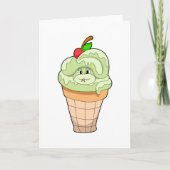 Carte Serpent avec cône crème glacée & cerise (Devant)