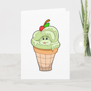 Carte Serpent avec cône de glace & Cerise