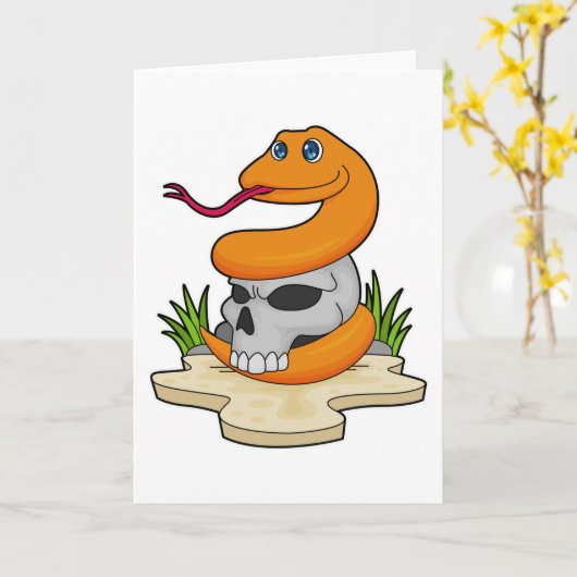 Carte Serpent avec crâne (Fleur jaune)