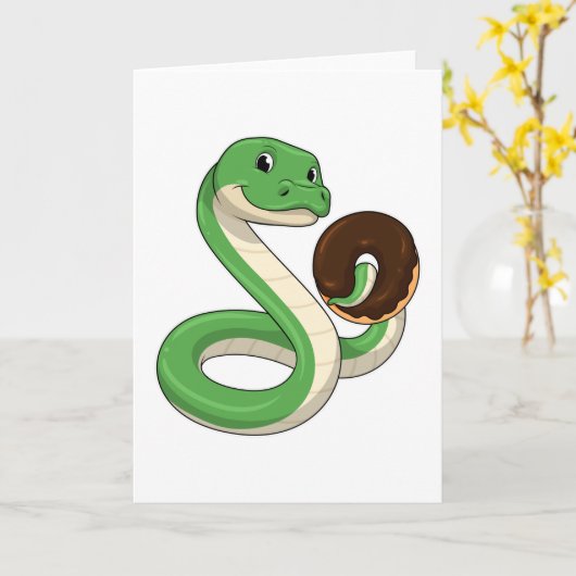 Carte Serpent avec Donut (Fleur jaune)