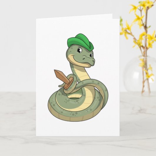 Carte Serpent avec épée (Fleur jaune)