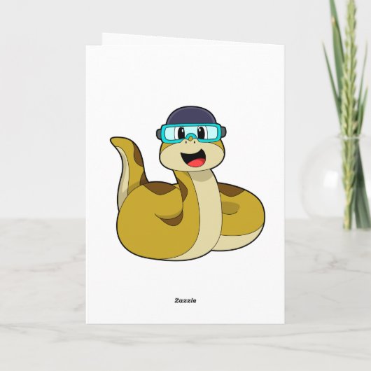 Carte Serpent avec lunettes de natation (Dos)