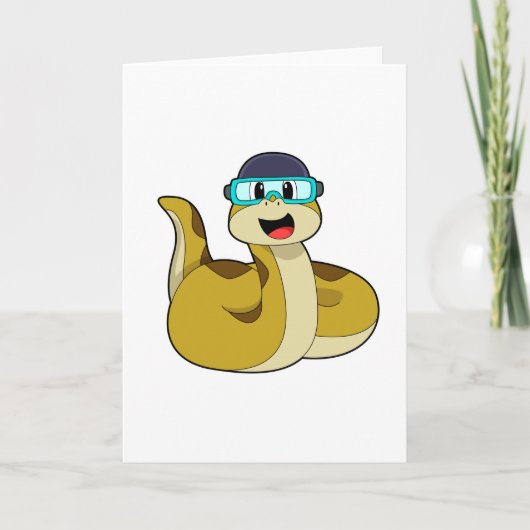 Carte Serpent avec lunettes de natation (Devant)