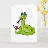 Carte Serpent avec Lunettes de Soleil & Livre (Fleur jaune)