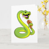 Carte Serpent avec poulet (Fleur jaune)