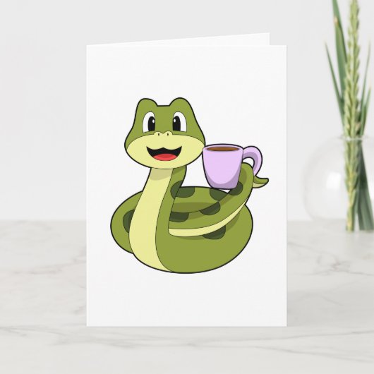 Carte Serpent avec tasse de café (Devant)