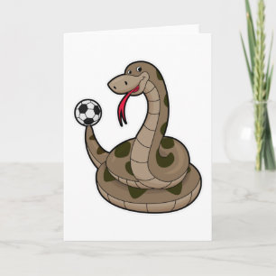 Carte Serpent comme joueur de football avec ballon de fo