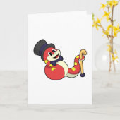 Carte Serpent comme marié avec chapeau (Fleur jaune)