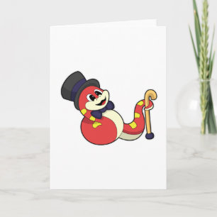 Carte Serpent comme marié avec chapeau