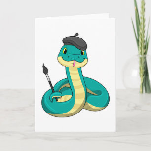 Carte Serpent comme peintre avec pinceau