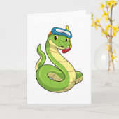 Carte Serpent comme plongeur avec tuba (Fleur jaune)