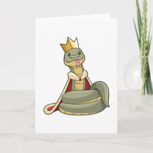 Carte Serpent comme roi avec couronne (Devant)
